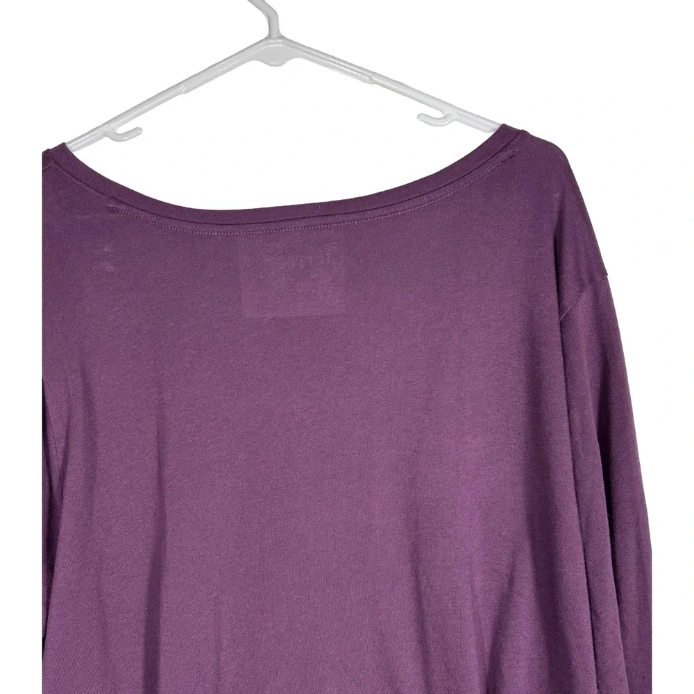 NWT Terra & Sky Womens Plus 3X Purple Pearl Long Sleeve V-Neck Super Soft Tee - Picture 4 of 7